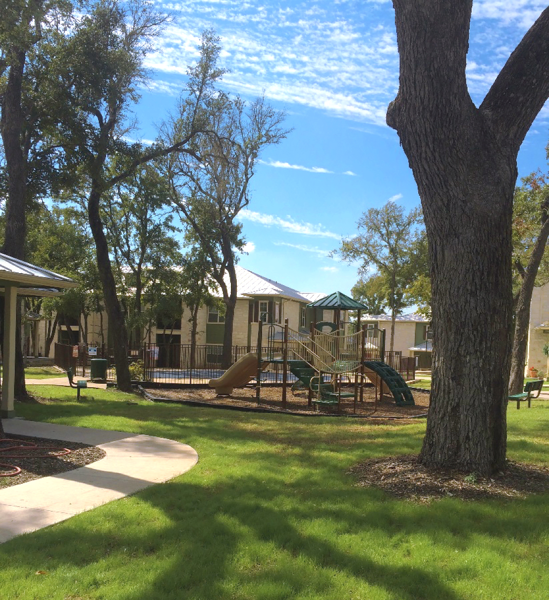 San Gabriel Crossing in Williamson County, Texas, is a 76-unit LIHTC family development built in 2011 and managed by THF.