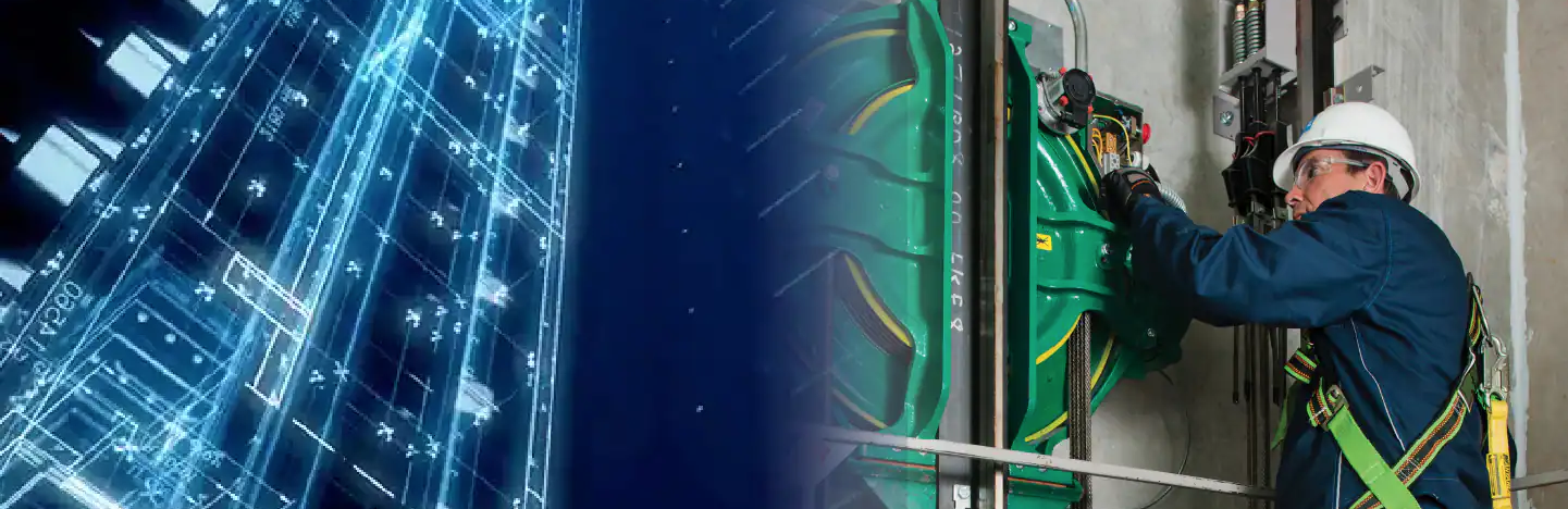 Engineer in hard had examines wall