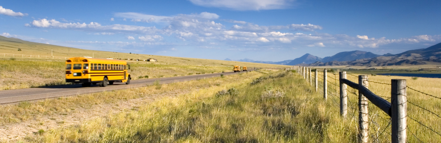 School bus on rural road
