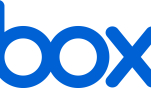 Box logo, blue letters