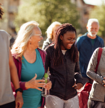 People walking outdoors