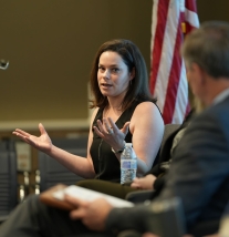 Amy Cohen, executive director of the National Association of State Election Directors, outlines her peers’ concerns about the future of election administration. Photo by Charlie Ban