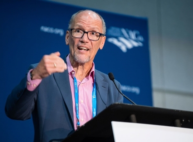 White House Senior Advisor Tom Perez addresses the NACo Board July 23. Photo by Denny Henry