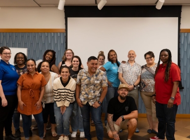 Participants in Housing Forward's train-the-trainer session learned skills and needed to help facilitate future training sessions, expanding the nonprofit's caseworker roster. Dallas County, Texas's support for Housing Forward has helped support an increase in caseworker capacity. Photo courtesy of Housing Forward