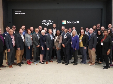 Members of NACo's AI Exploratory Committee toured Microsoft's offices.