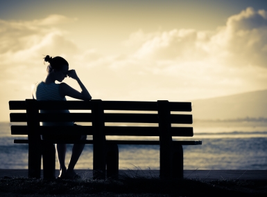 Woman on bench