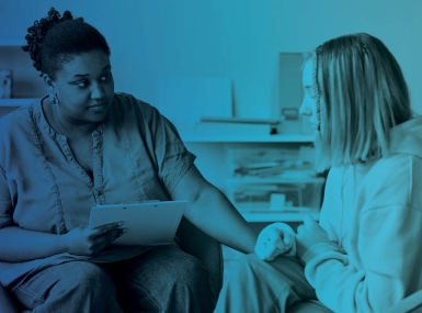 A counselor reassures a client