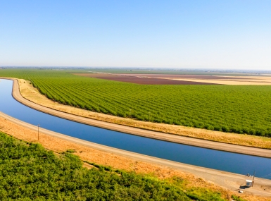 California Aqueduct in the Central Valley in Stanislaus County