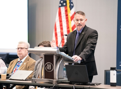 Bureau of Land Management Acting Director John Raby speaks to the WIR Board of Directors during the 2025 NACo Legislative Conference in March. He addressed a workshop remotely during the 2025 WIR Conference in Pennington County, S.D. in May. Photo by Denny Henry