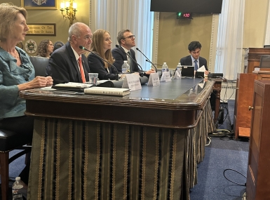 Commissioner Taylor (second from left) testifies before the House Natural Resources Subcommittee on Oversight and Investigations