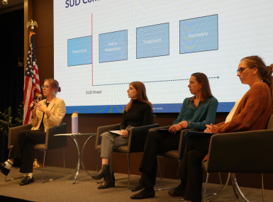 Panelists discuss small opioid settlement allocation best practices at NACo on Nov. 6. Photo by Charlie Ban