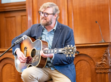 Texas-based songwriter Drew Kennedy sings for the attendees at the County Storytellers Symposium. Photos by Joe and Lisa Duty