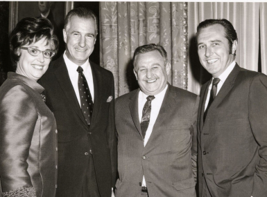 Prince George’s County, Md. Councilmember Gladys Spellman, King County, Wash. Councilmember Ed Munro and NACo Executive Director Bernie Hillenbrand post with Vice President Spiro Agnew (second from left), who had served as Baltimore County, Md. executive early in his career.