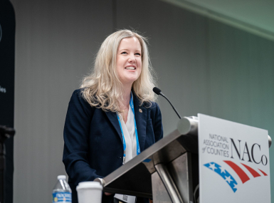 Macayle Fuchs, legislative director for Rep. Paul Gosar (R-Ariz.), assures the Western Interstate Region members Feb. 22 that at two pages, the LASSO Act would be clear to all. Photo by Denny Henry