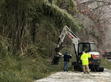 Crews collect debris. As of Feb. 10, Lafayette County, Miss. collected 90,000 cubic yards of debris. Photo courtesy of Beau Moore
