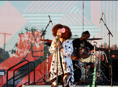 A singer performs at a music festival hosted by San Diego Black Arts and Culture District in 2024. Photo courtesy of Denise Rogers