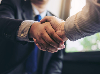 Two men shaking hands