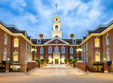 Delaware's Legislative Hall, where a law passed this year prohibits counties from entering into a nondisclosure agreement that would restrict the county from disclosing information to the public about large-scale data center development.