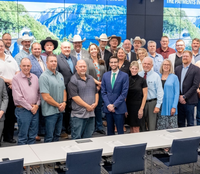 Officials from public lands counties gather before taking their message to Capitol Hill Sept. 14. Photo by Chris Ferenzi