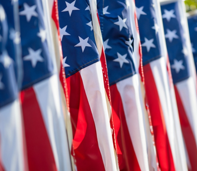 American flags