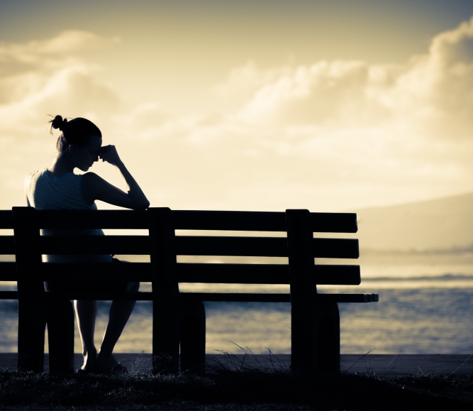 Woman on bench