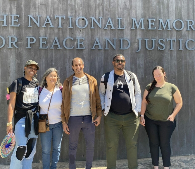 FLY executive team members visit the National Memorial for Peace and Justice in Montgomery County, Ala.