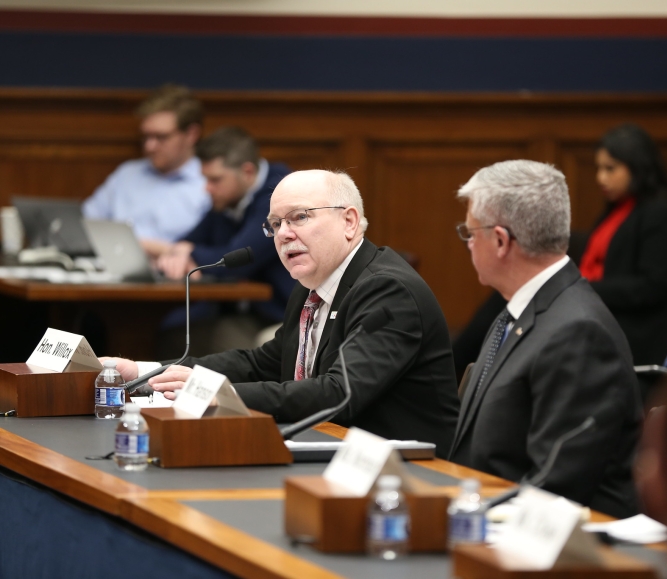 Converse County, Wyo. Commissioner Jim Willox testifies before Congress on rural road safety.
