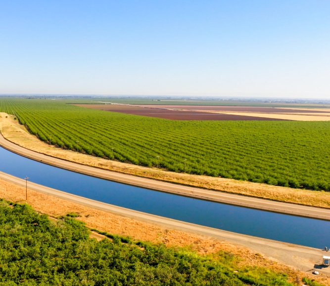 California Aqueduct in the Central Valley in Stanislaus County