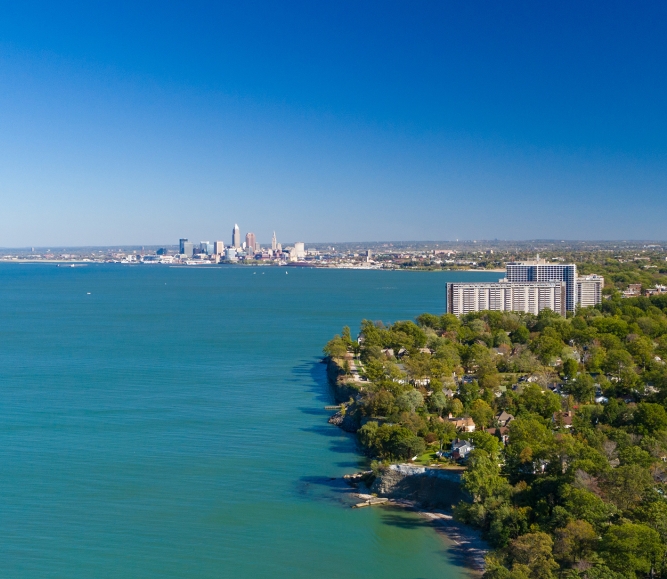 View of the Cleveland area coastline