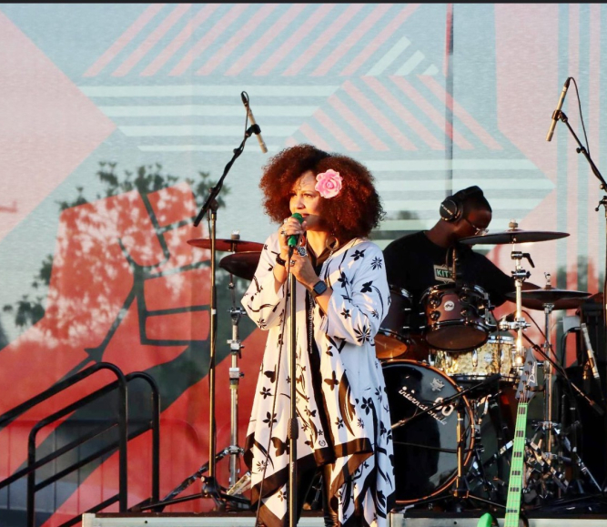 A singer performs at a music festival hosted by San Diego Black Arts and Culture District in 2024. Photo courtesy of Denise Rogers