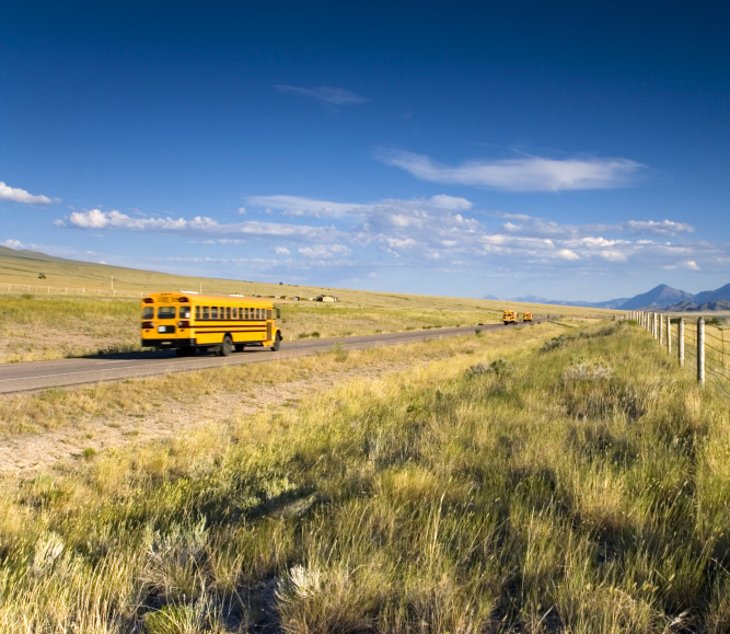 School bus on rural road