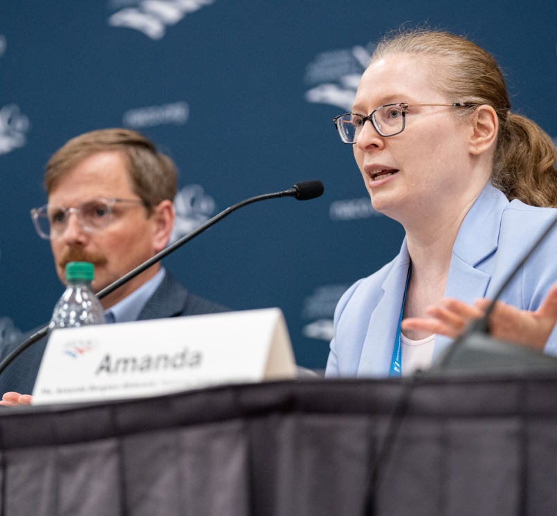 “Humans don’t need to be talked into using technology if they see a clear connection to making our own and other people’s lives better,” Amanda Bergson-Shilcock told the Community, Economic and Workforce Development Policy Steering Committee July 11. Photo by Denny Henry