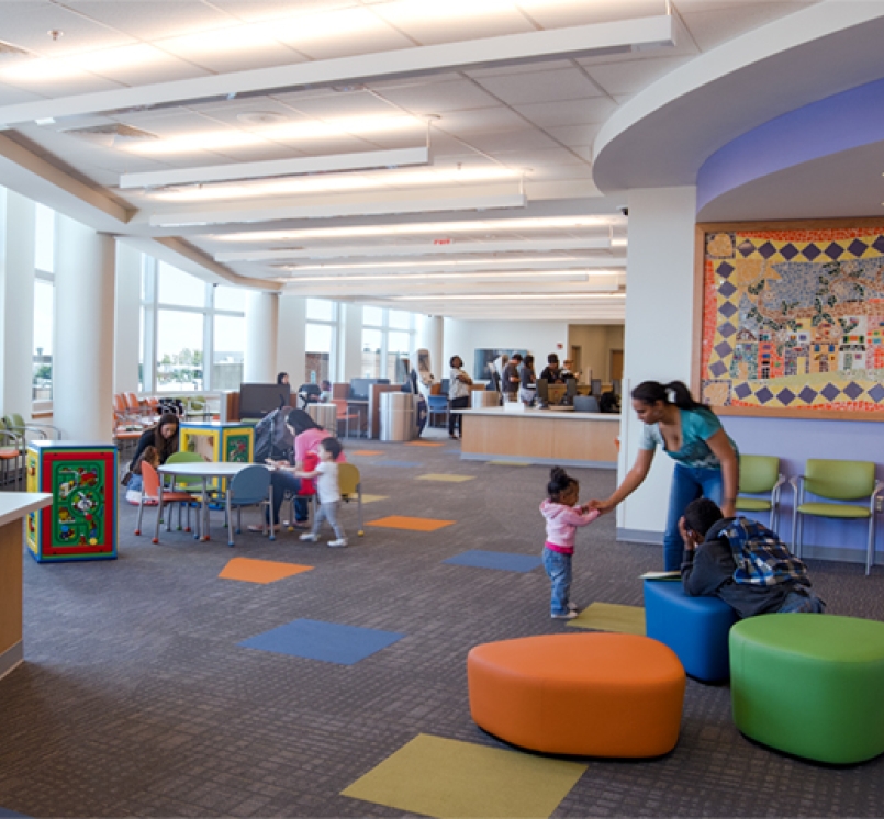 The library at the South Philadelphia Community Health and Literacy Center. Photo courtesy of VSBA Architects & Planners