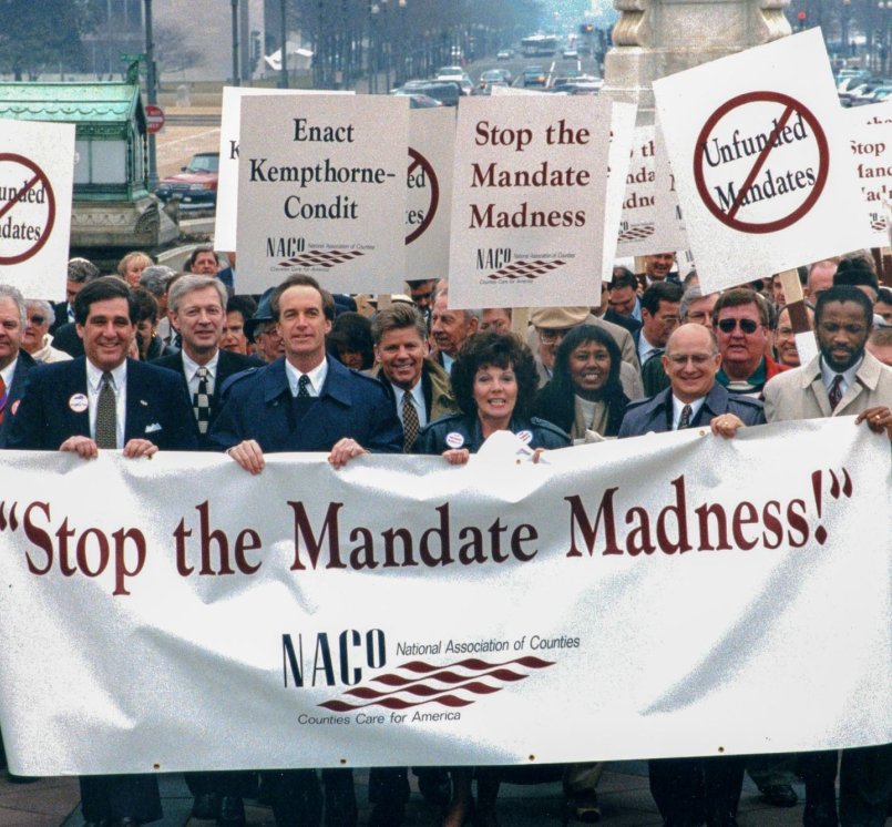 The 1990s brought a new opponent into view for counties: Unfunded mandates. President George H.W. Bush decried them during his 1992 State of the Union address. Photo by David Hathcox