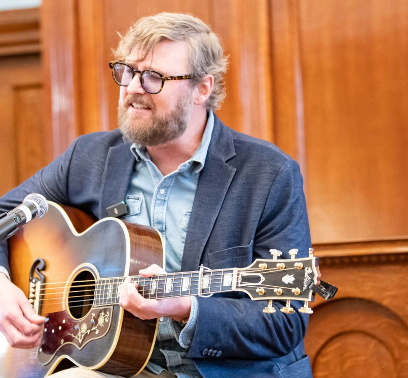 Texas-based songwriter Drew Kennedy sings for the attendees at the County Storytellers Symposium. Photos by Joe and Lisa Duty