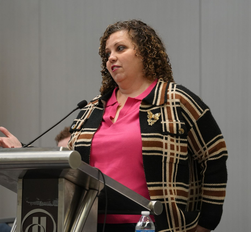 Rep. Celeste Maloy (R-Utah) shares her assessment of the appropriations process with members of the Public Lands Policy Steering Committee Feb. 21. Photo by Charlie Ban