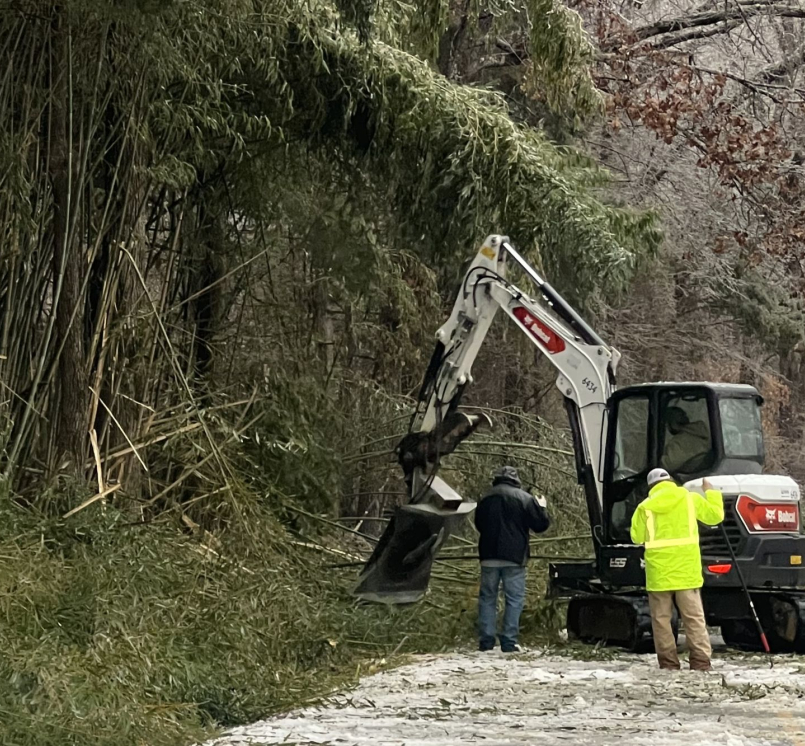 Crews collect debris. As of Feb. 10, Lafayette County, Miss. collected 90,000 cubic yards of debris. Photo courtesy of Beau Moore