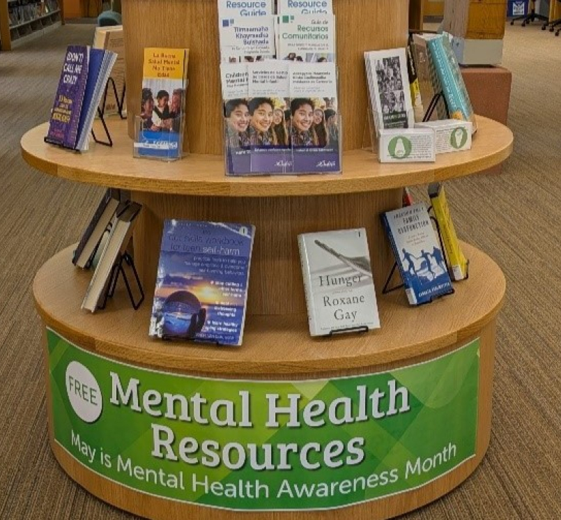 Dakota County, Minn. libraries serve as community health hubs, which include mental health resource displays. Photo courtesy of Dakota County 