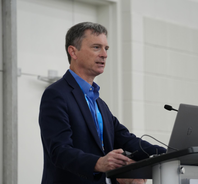 Forsyth County, N.C. Attorney Gordon Watkins describes how to build a relationship between a county elections office and the county attorney while addressing the Finance, Pensions and Intergovernmental Affairs Steering Committee. Photo by Charlie Ban