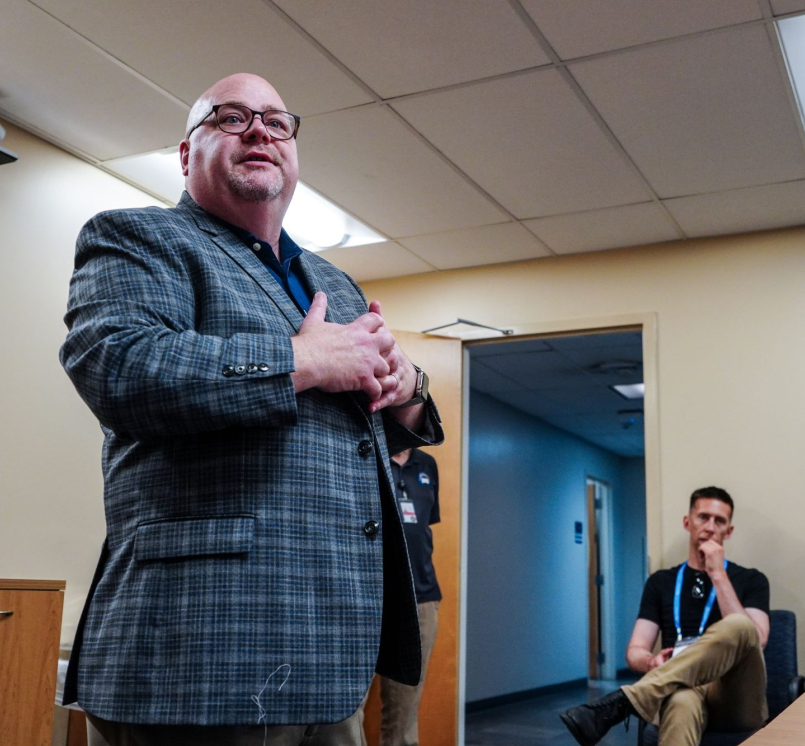 Director of Real-Time Crime Center Ross Bourgeois speaks to NACo members Thursday about the City of New Orleans monitoring system. Photo by Leon Lawrence III