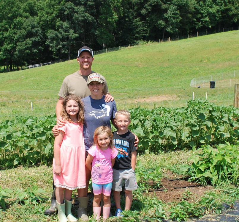The Fahrner family, first-generation farmers, pause for a photo. They launched their business with the help of Frederick County, Md.’s Agriculture Innovation Grant Program. 