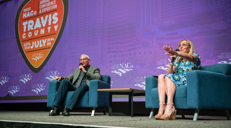 Dr. Drew Pinsky and Los Angeles County Supervisor Kathryn Barger discuss the mental health crisis. Photo by Denny Henry