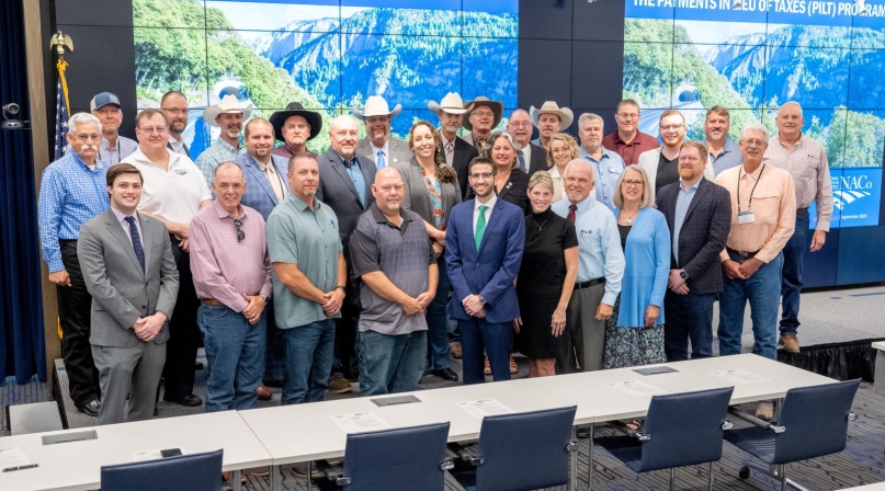 Officials from public lands counties gather before taking their message to Capitol Hill Sept. 14. Photo by Chris Ferenzi