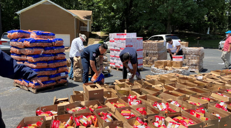 Volunteer Gwinnett partners with the Atlanta Community Food Bank to combat food insecurity, distributing 40 to 50 pounds of produce and shelf-stable items across the county weekly.