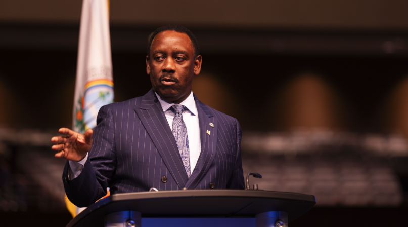 Orange County, Fla. Mayor Jerry Demings discusses the Tourist Development Tax. Photo by Jared East