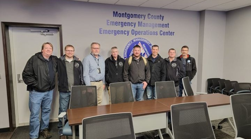 Joel Rohne (first on the left) poses with the Iowa county IT managers who helped Montgomery County assess its technology needs.