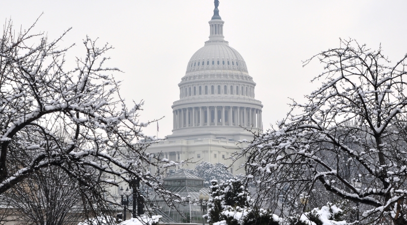 US Capitol in winter