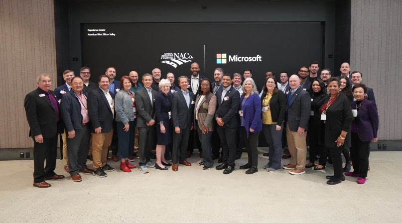 Members of NACo's AI Exploratory Committee toured Microsoft's offices.