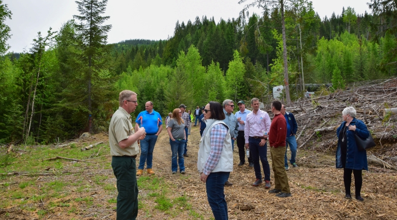 Western Interstate Region Conference attendees explore the Colville National Forest in Stevens County, Wash. during a 2019 conference mobile workshop. Photo by Charlie Ban