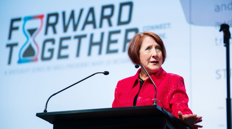 NACo President Mary Jo McGuire of Ramsey County, Minn. at the 2023 Annual Conference. Photo by Denny Henry